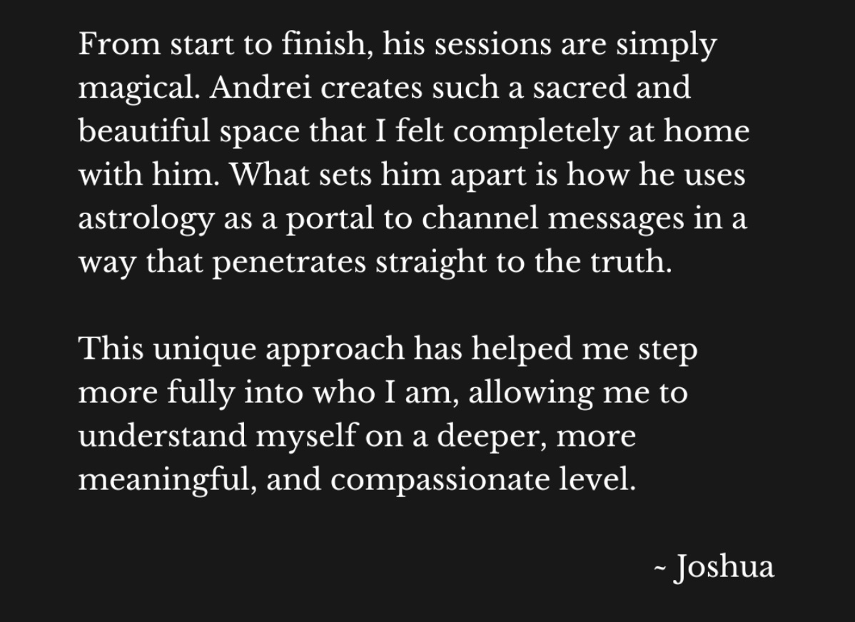 Client testimonial: “From start to finish, his sessions are simply magical”